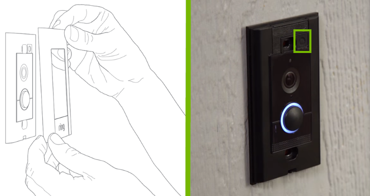 Reset button placement on doorbell