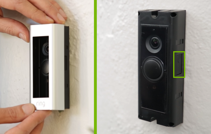 Placement of reset button on doorbell