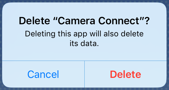 Delete Canon Connect dialog box