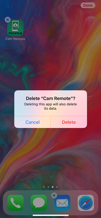 screenshot of delete dialog