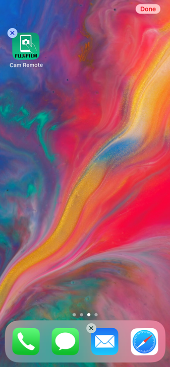 screenshot of the icon with the delete button available