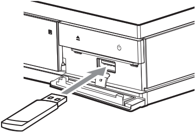 USB device being inserted.