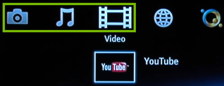 Blu-ray menu with categories highlighted.