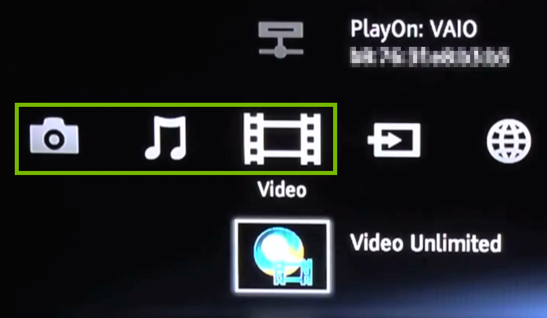 Playback categories highlighted in main menu.