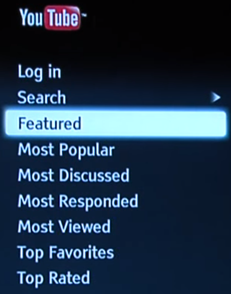 Blu-ray app browsing categories.