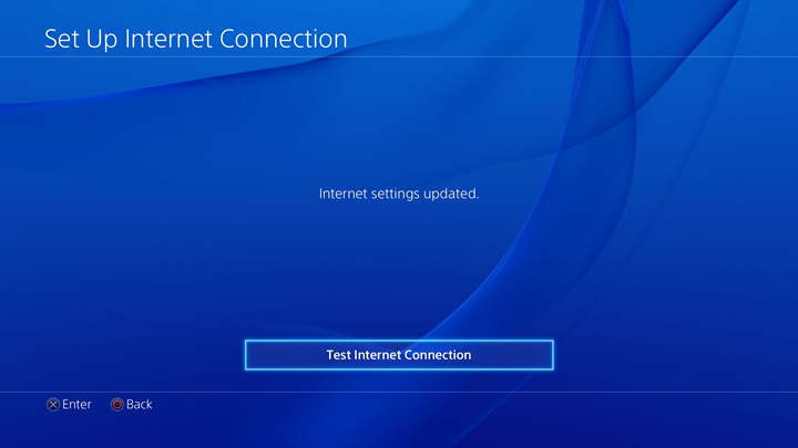 Test Internet Connection button. Screenshot.