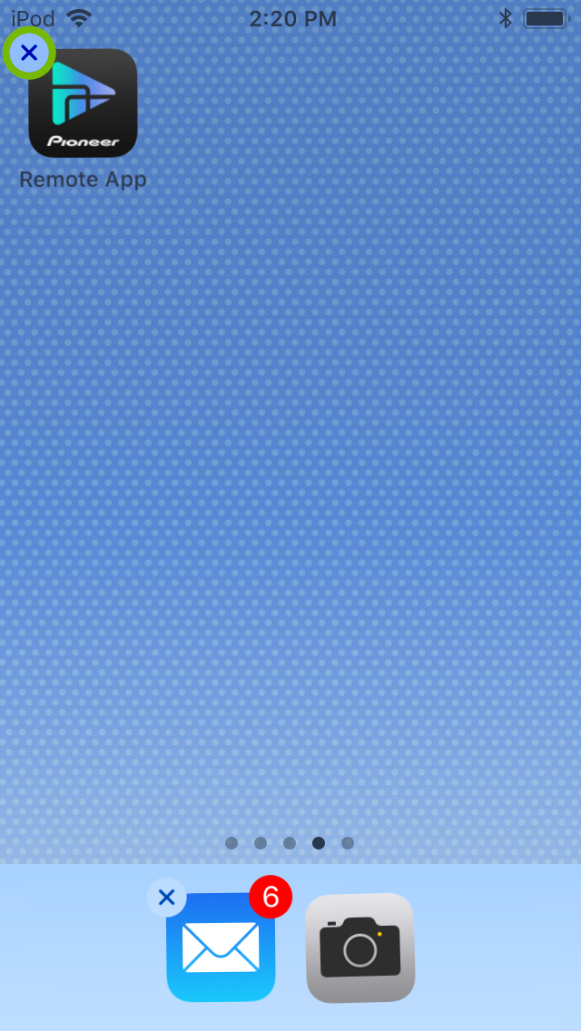 Delete option highlighted on app icon.