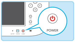 Wii U controller Power button. Illustration.