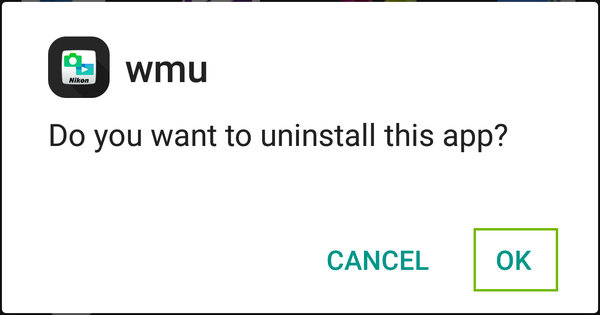 Uninstall dialog with OK highlighted.