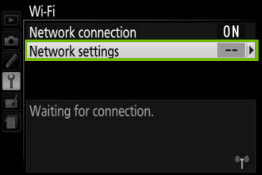 Wi-Fi settings with network settings highlighted.