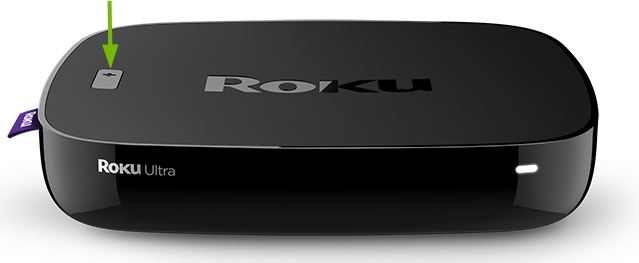 Locator button pointed out on Roku Ultra.