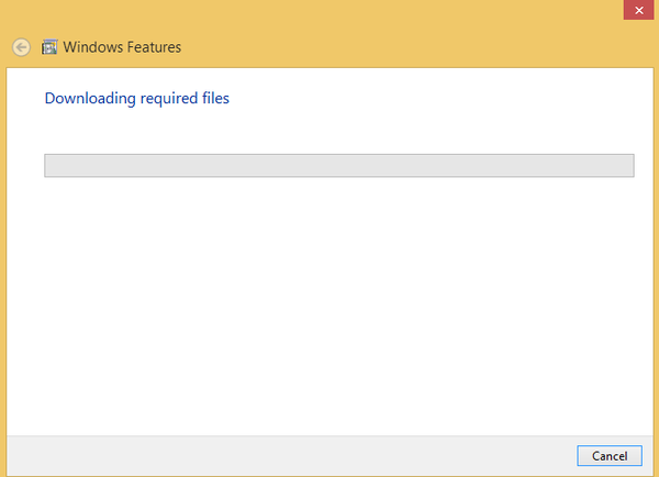 Windows Features install dialog.