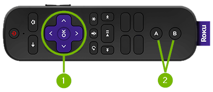 Gaming Controls pointed out on remote control.