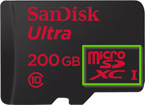 A microSDXV card