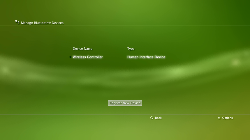 Manage Bluetooth Devices list with example device deleted. Screenshot.