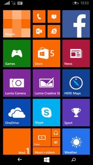 Windows phone home screen.