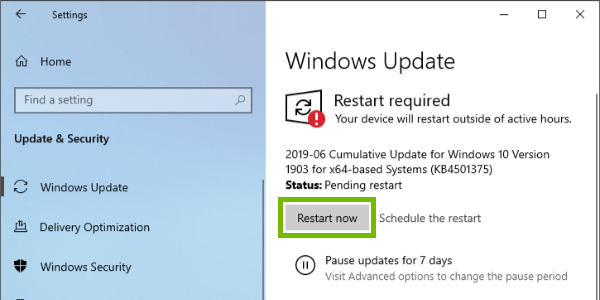 Restart Now