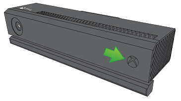 Not bright Xbox logo pointed out on Kinect.