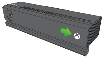 Bright Xbox logo pointed out on Kinect.