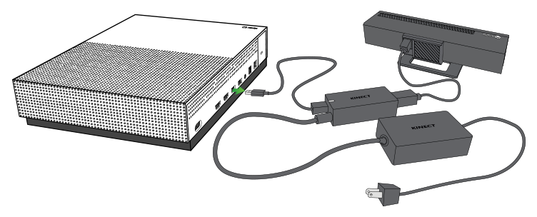 Kinect adapter being unplugged from console.