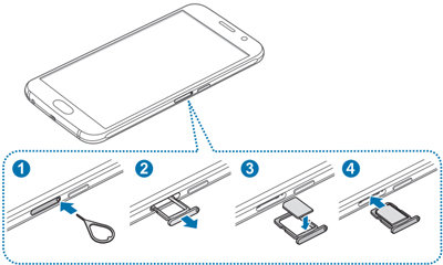 Ejecting and seating a SIM card.