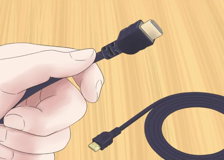 Image of an HDMI cable being inspected for defects