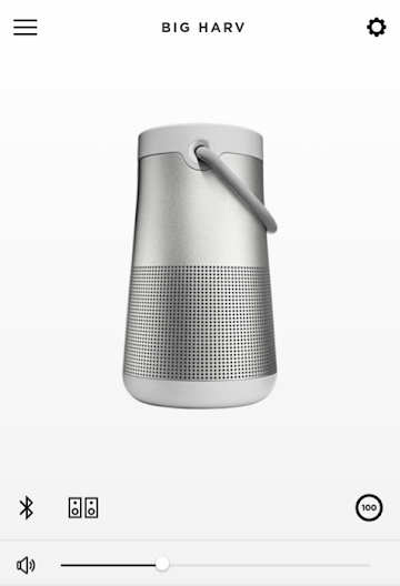 Bose Connect app displaying the connected speaker.