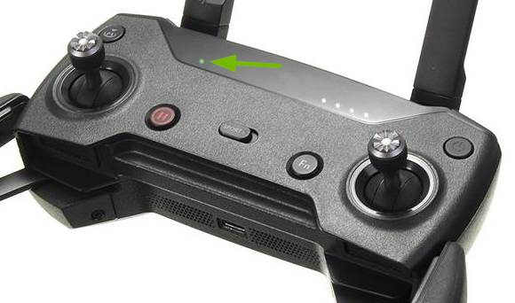 Status LED pointed out on remote control.