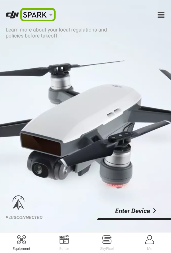 Drone name highlighted in mobile app.