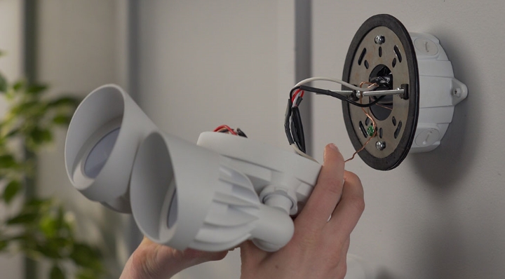 Mounting camera on junction box.