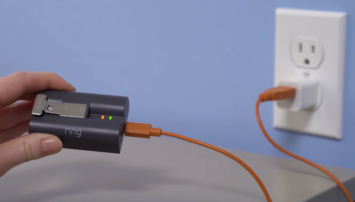 Ring Cam battery being charged.