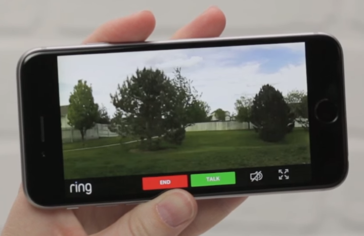 Camera view in mobile app from outside the home.