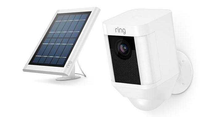 Ring Spolight Cam and solar panel.