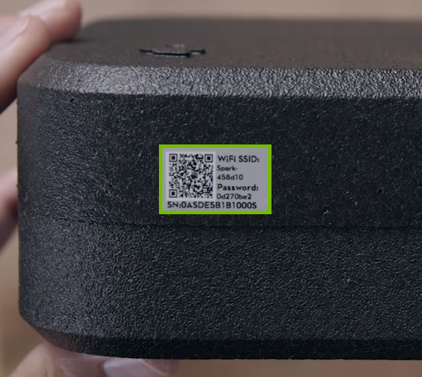 Sticker highlighted on drone's carrying case.