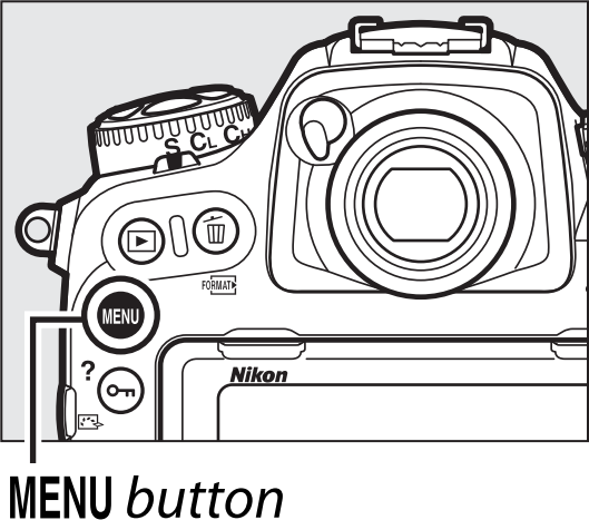 Camera with menu button highlighted.