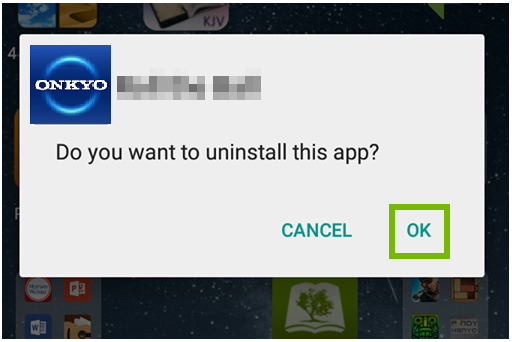 Android uninstall confirmation.