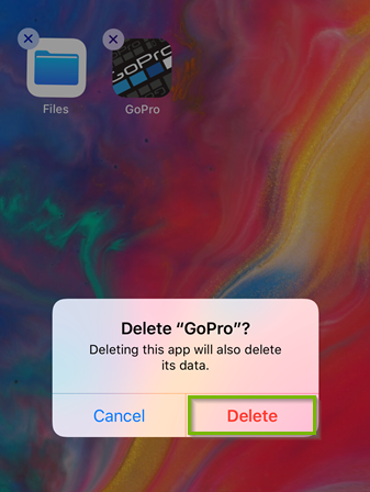 Screenshot of the delete verification prompt highlighting the delete button