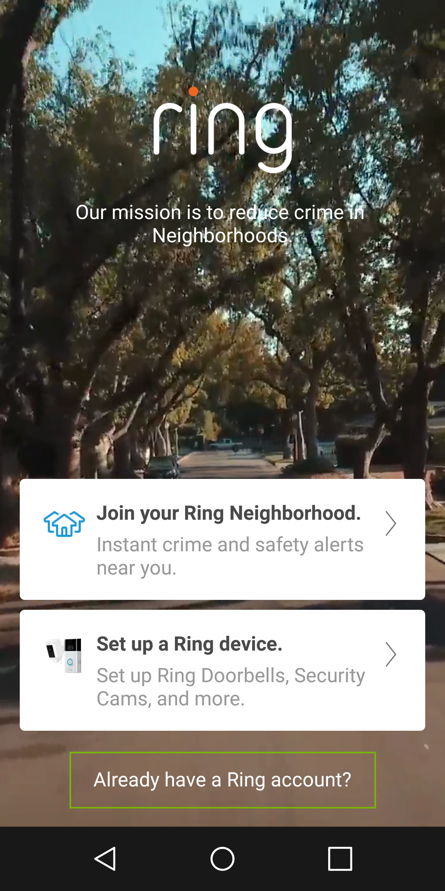 Mobile app greeting screen