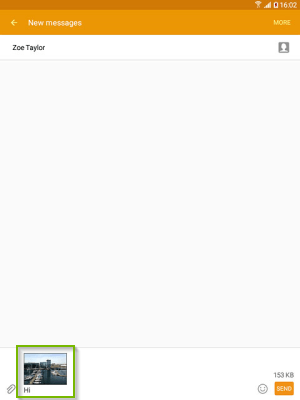 New message with newly attached image. Screenshot.