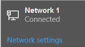 Windows 10 displaying the network it is currently connected to.