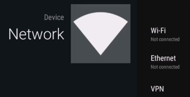 SkyStream One Network status screen displaying the current network information.