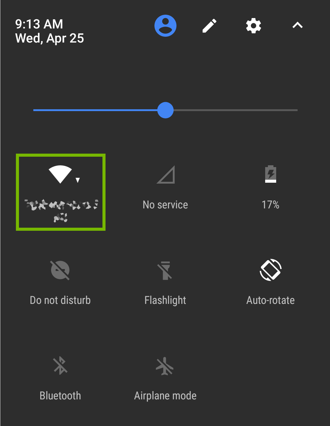 Quick settings extended view