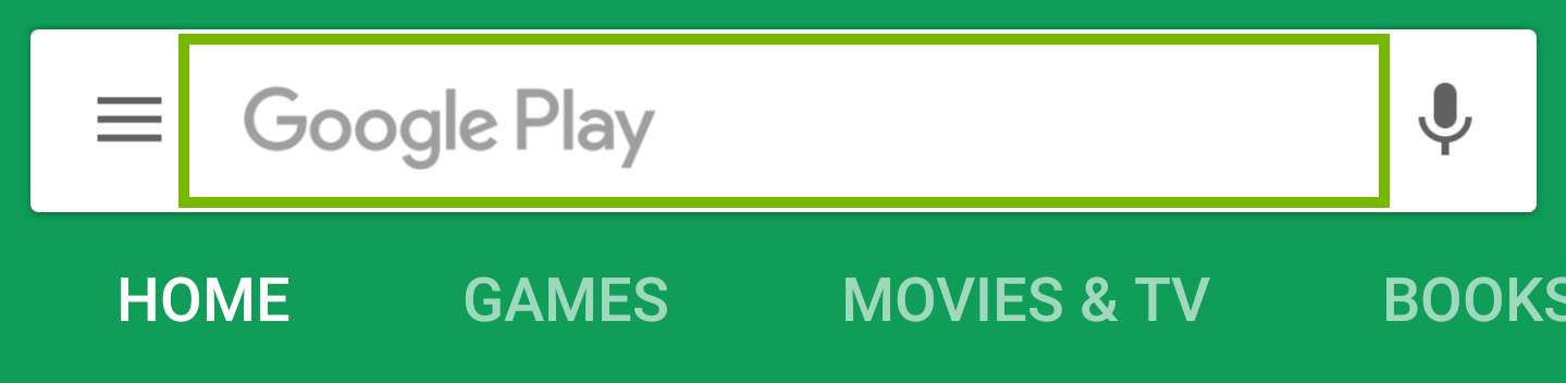 Play Store search bar
