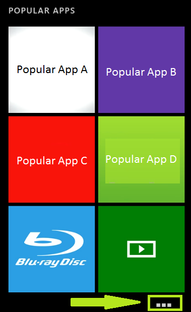 Elipsis menu. Screenshot.