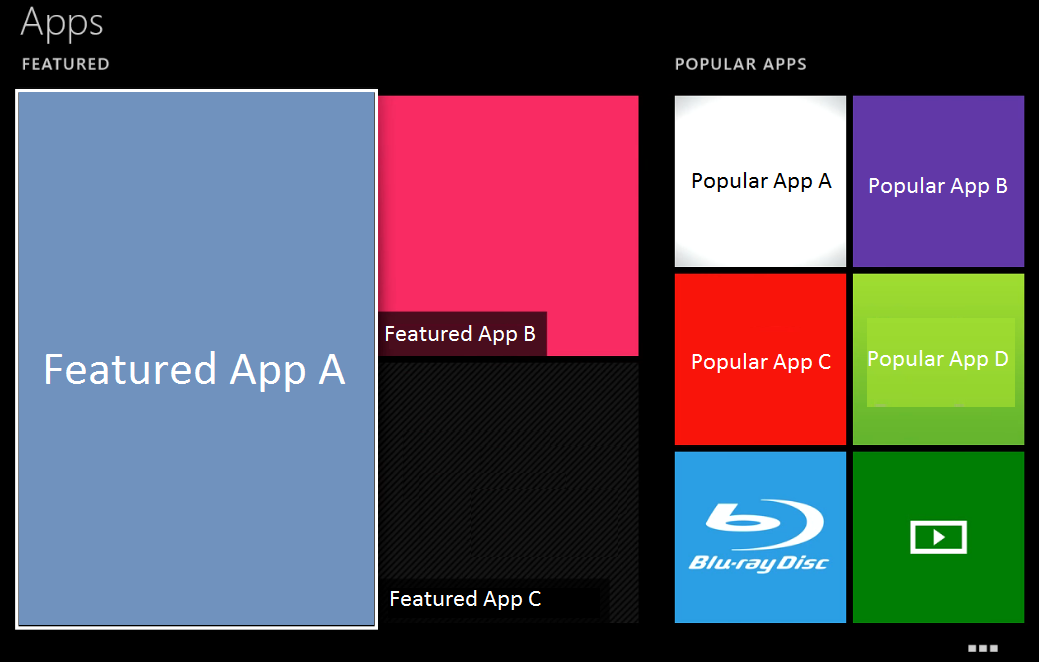 Featured apps. Screenshot.