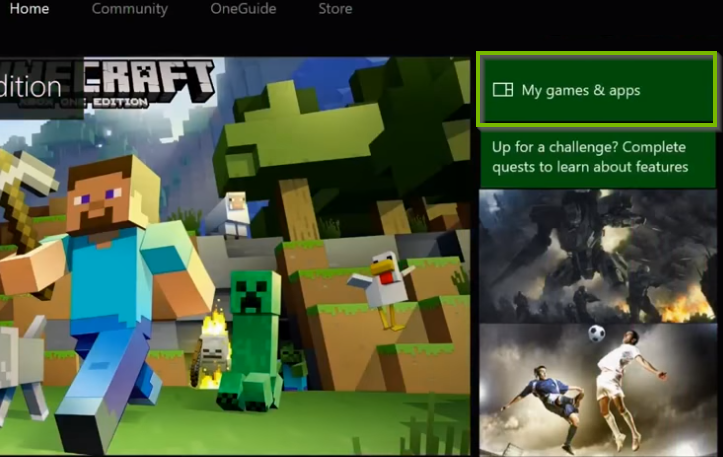 Home screen with My Games and apps highlighted