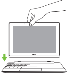 An acer one 10 system showing the keyboard clipping together