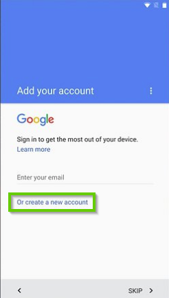 Create a new google account