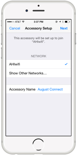 iOS Accessory Setup page