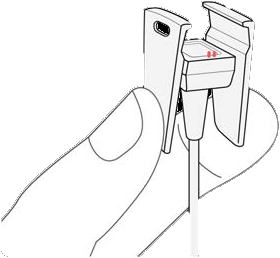 Charging cable being held in person's fingers